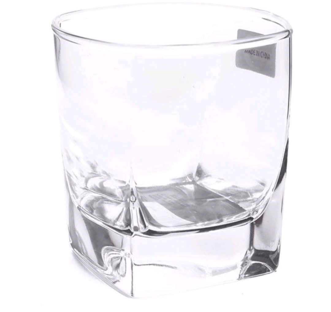 Bộ 6 cốc thủy tinh đáy vuông lùn Plaza Ocean Rock 195ml