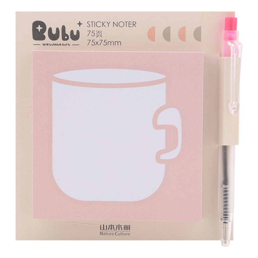 Giấy Note Vuông - Kèm Bút Bubu BLTP-0054 - Hình Cái Ly