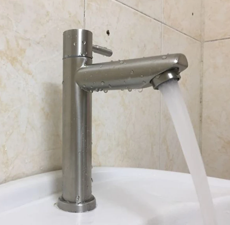 Vòi lavabo lạnh KG56 inoxsus304 cao cấp dùng cho chậu rửa mặt, tặng kèm 1 dây cấp nước lạnh 40cm- Hàng chính hãng