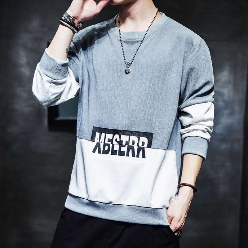 Men's Long-Sleeved T-Shirt Round Neck Loose Wild Bottoming Shirt
