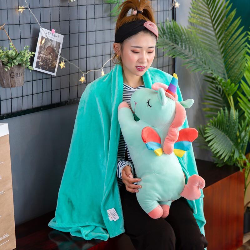 Bộ Gối Chăn 3 Trong 1 Hình Ngựa Kì Lân Pony Có Cánh