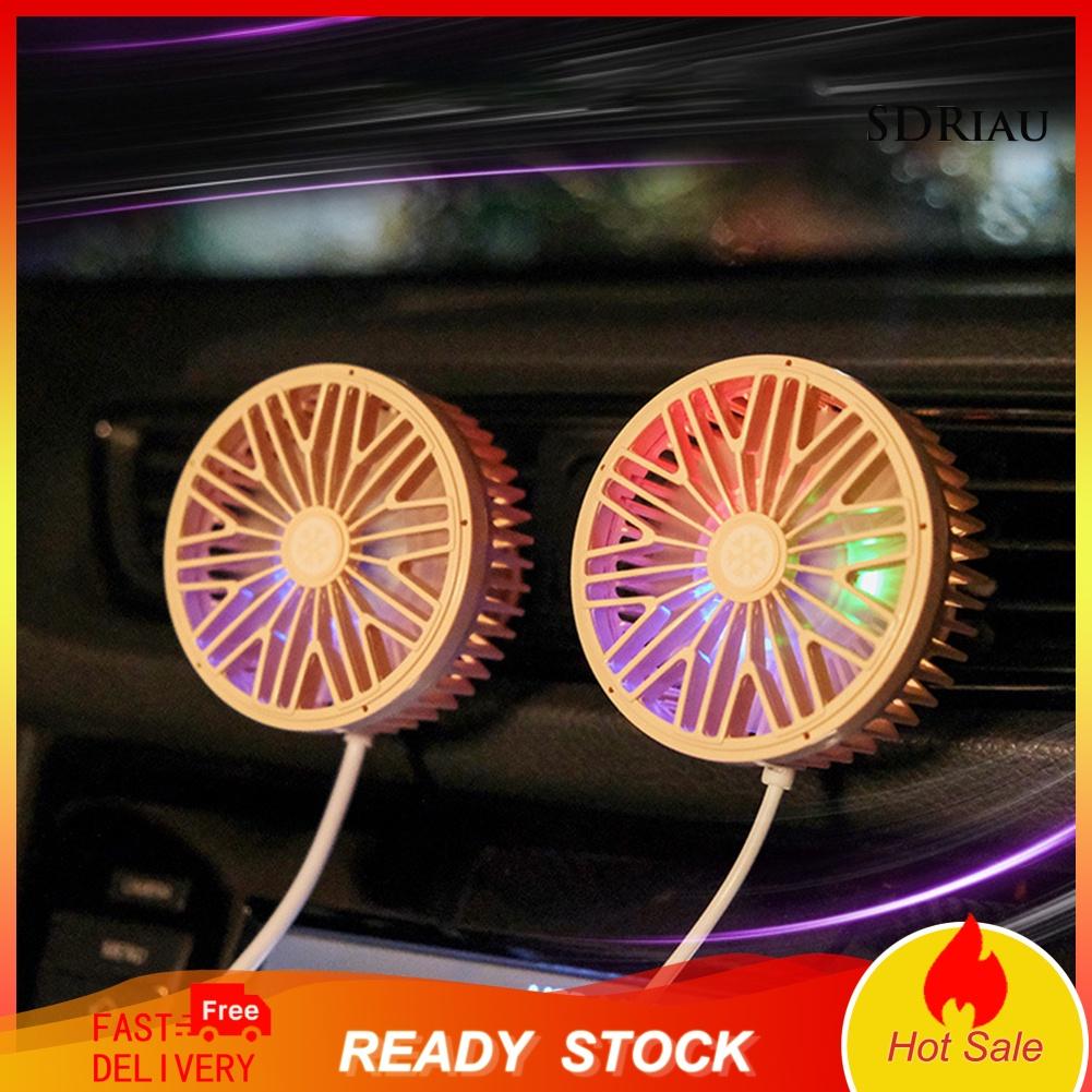 Quạt Làm Mát Usb Mini Có Đèn Led 7 Cánh Cho Xe Hơi