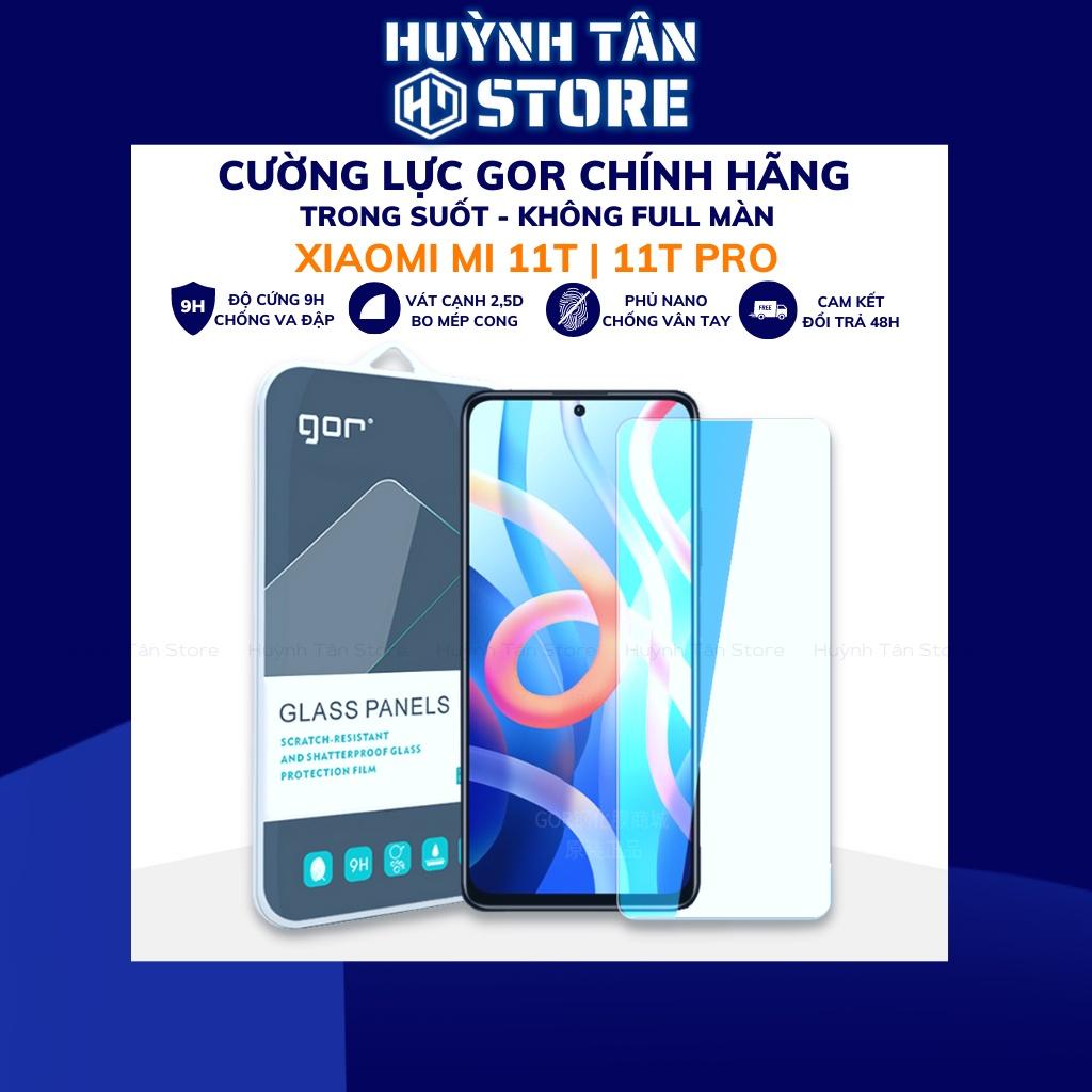 Cường lực mi 11t mi 11t pro trong suốt KHÔNG FULL MÀN chống bám vân tay chính hãng GOR phụ kiện huỳnh tân store - Hàng nhập khẩu