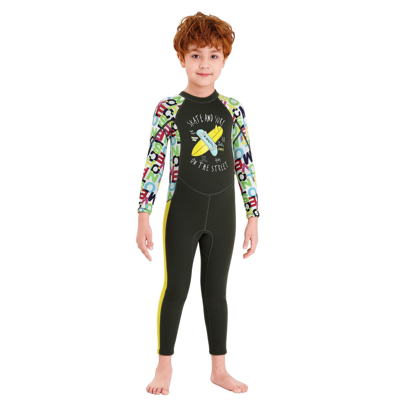 Kids Wetsuit girls and boys Neoprene Swimsuit, Children 2.5mm Thermal  Warm  Sun  Diving Snorkelling Suit