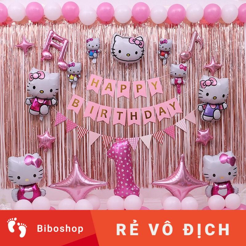 SET TRANG TRÍ SINH NHẬT BÉ GÁI - BÓNG BAY SINH NHẬT GIÁ RẺ - BÓNG MÈO KITTY -PHỤ KIỆN SINH NHẬT GIÁ RẺ, GIÁ SỈ