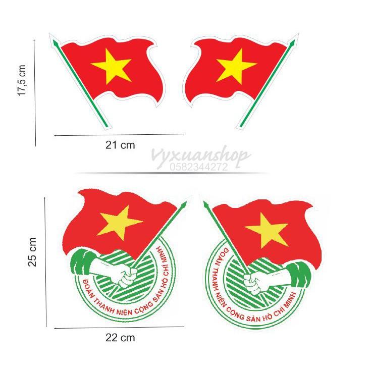 Cờ Việt Nam, Cờ Đoàn trang trí ô tô,xe máy, hội nghị.. sticker cờ Việt Nam, cờ Đoàn