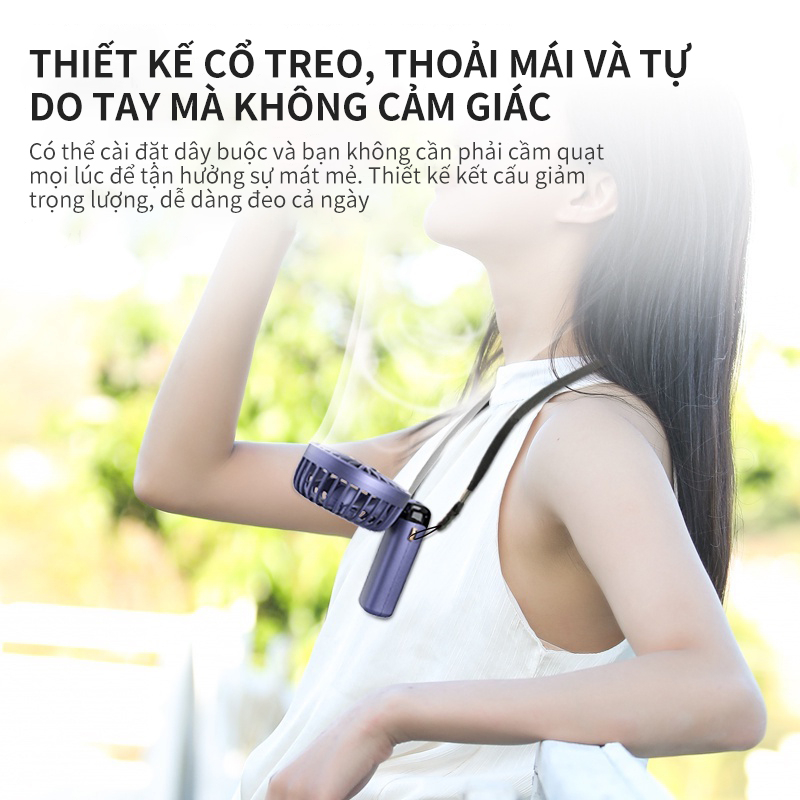 [HÀNG CHÍNH HÃNG GOOJODOQ] FS007 - Quạt Mini 3000MAh Di Động 5 Tốc Độ Có Thể Gập Lại LED Hiển Thị Kỹ Thuật Số Cung Cấp Điện Để Bàn Dễ Thương