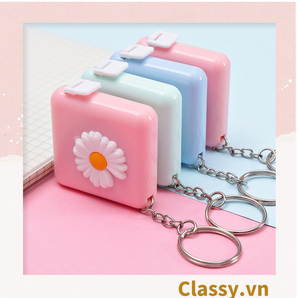Classy Móc khóa, thước dây hộp nhựa siêu dễ thương PK1553