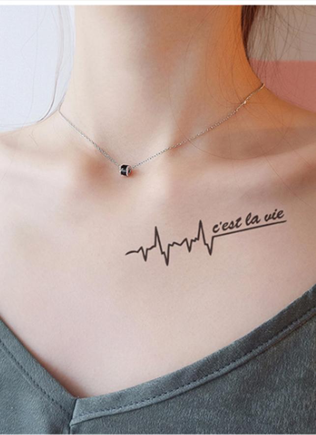 Hình Xăm Dán Tattoo Nhịp Tim C'est Lavie TNSTATTOO01-1