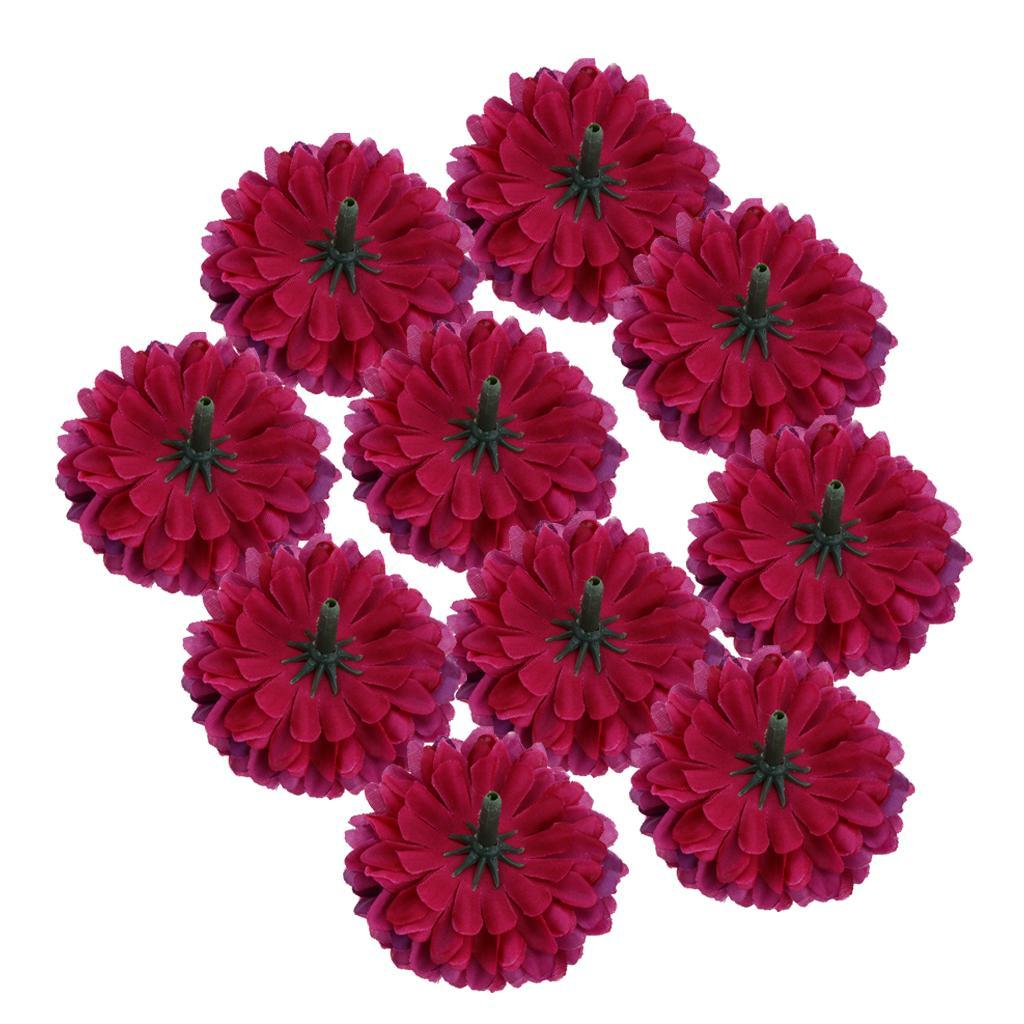 2X 10pcs Artificial Silk Chrysanthemum Flower Heads Bouquet Wedding Decor