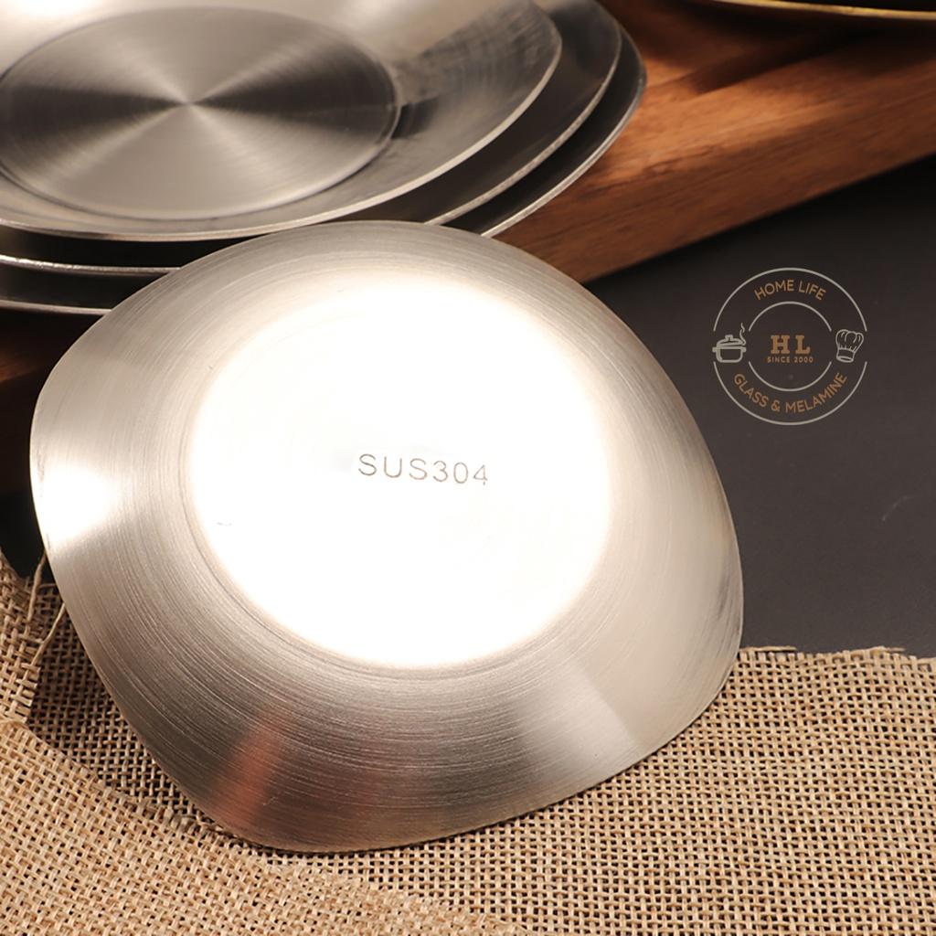 ĐĨA INOX VUÔNG VÀNG KHÔNG ĂN MÒN CAO CẤP | Khay inox chuyên dụng đựng gia vị, salat, đồ ăn vặt.... Hàn Quốc Dáng Vuông