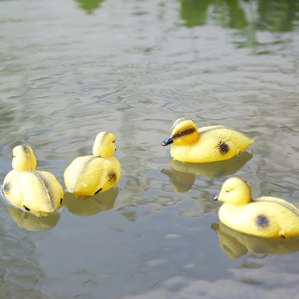 Phép Lạ Chiếu 4 Miếng Cho Bé Duckings Nổi Decoy Vịt Đuôi Cá Nơ Cổ Nhựa Trang Trí Ao