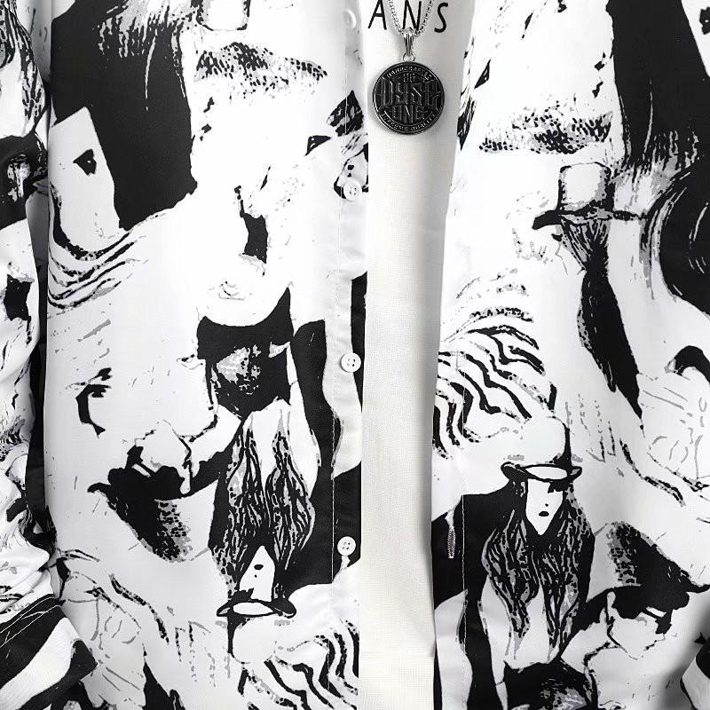 Áo Sơ Mi Nam Dài Tay Họa Tiết Độc Đáo Thời Trang