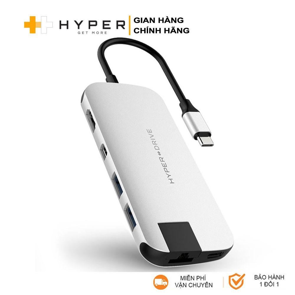 Cổng chuyển HyperDrive Slim 8-in-1 USB-C HUB cho Macbook &amp; Devices -  Hàng Chính Hãng