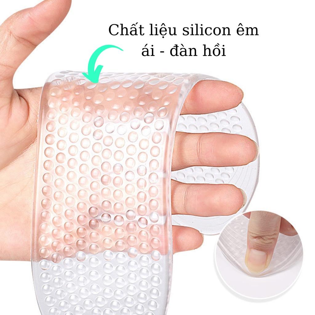 Lót đệm giày silicon cao cấp, đàn hồi tốt, giảm áp lực, giảm đau chân, có gai massage chân