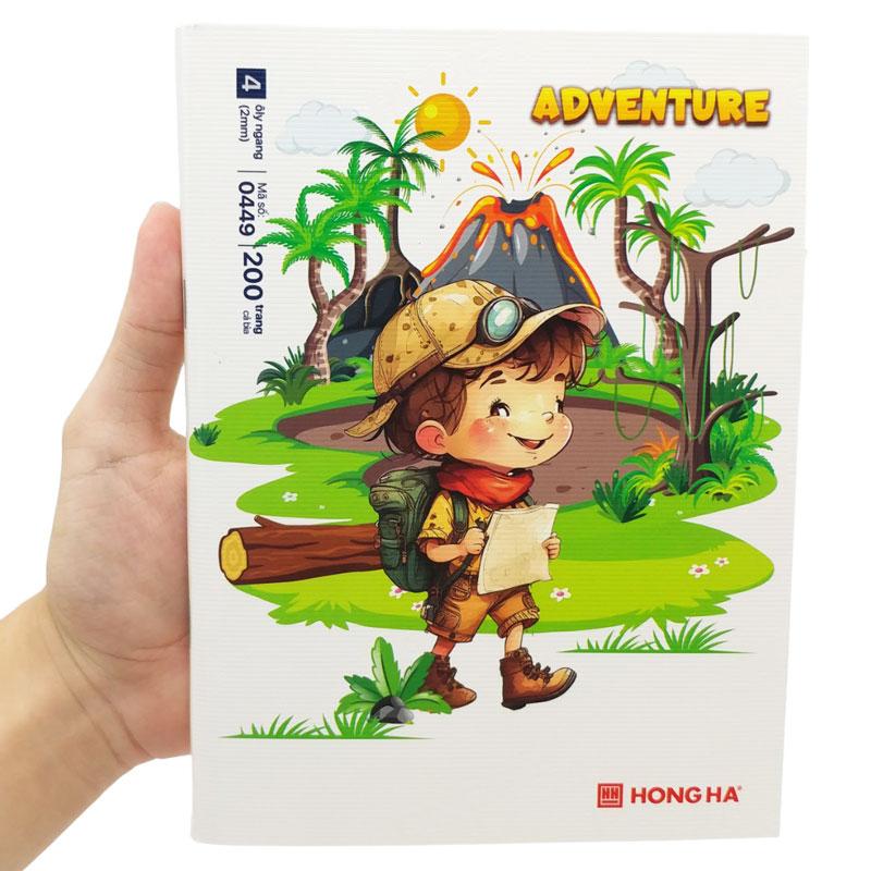 Tập Class Adventure - 4 Ô Ly - 200 Trang 80gsm - Hồng Hà 0449 (Mẫu Bìa Giao Ngẫu Nhiên)