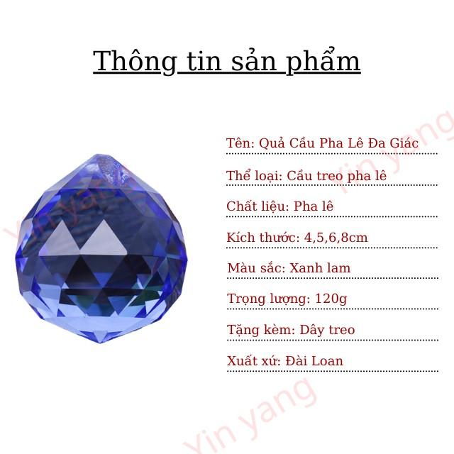 Quả Cầu Treo Pha Lê Đa Giác Màu Xanh cao cấp, chất lượng