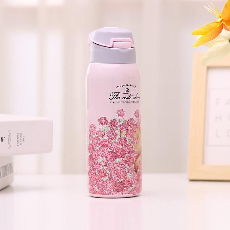 380/450ML Treo Tường Đôi Thể Thao Trà Cà Phê Giữ Nhiệt Nóng 304 Bình Giữ Nhiệt Chân Không Thép Không gỉ Cốc tập uống có ống hút cách nhiệt cup
