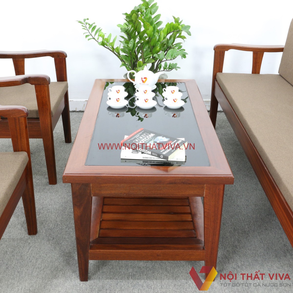 Bộ Bàn Ghế Sofa Gỗ Căm Xe Kiểu Truyền Thống Có Nệm Đẹp Giá Tốt