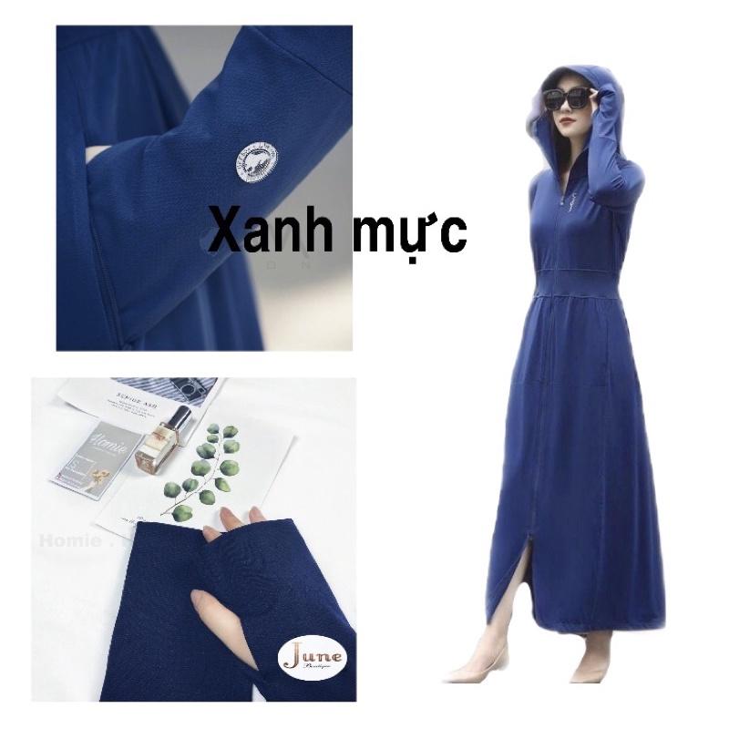 Áo chống nắng nữ áo chống nắng toàn thân, áo nắng dáng dài chất liệu vải hột xoài cao cấp