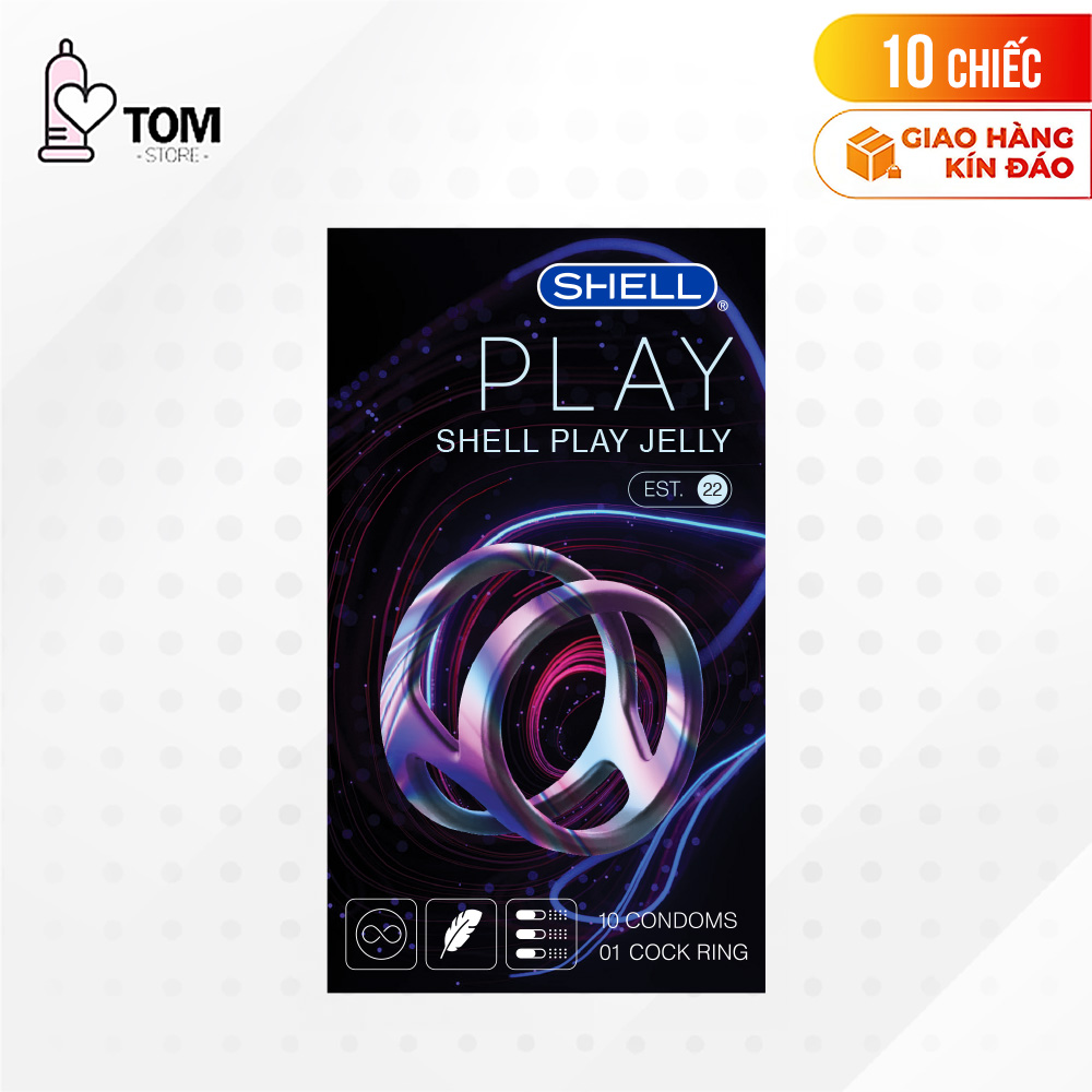 Bao cao su Shell Play Jelly 6 tính năng - Hộp 10 cái +1 Play Box Jelly
