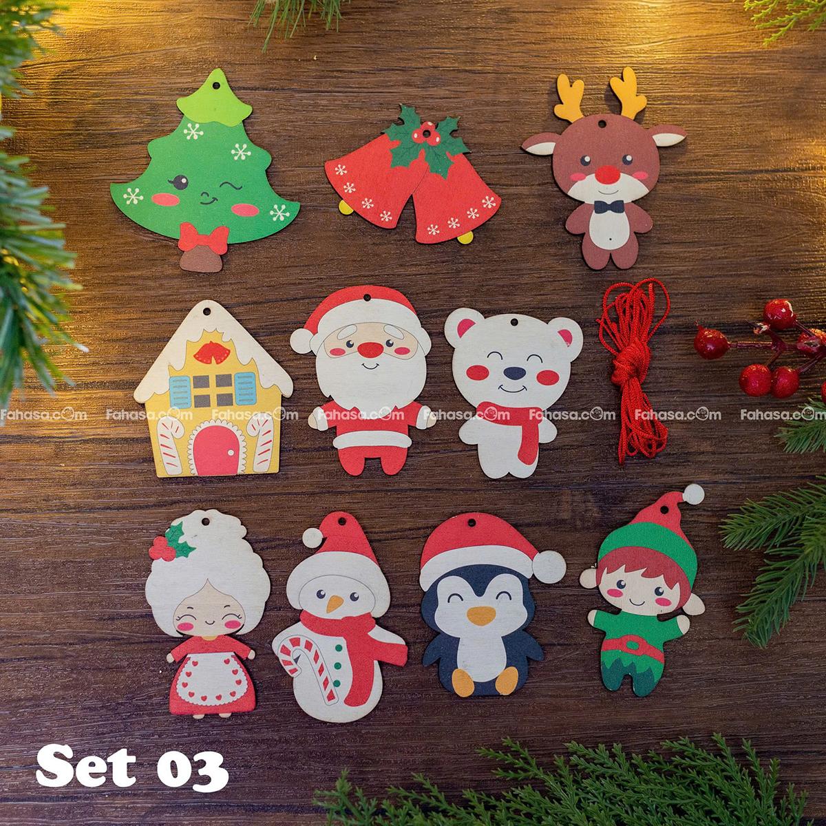 Dây Hình Gỗ Trang Trí Giáng Sinh - Bách Mộc - Set 3