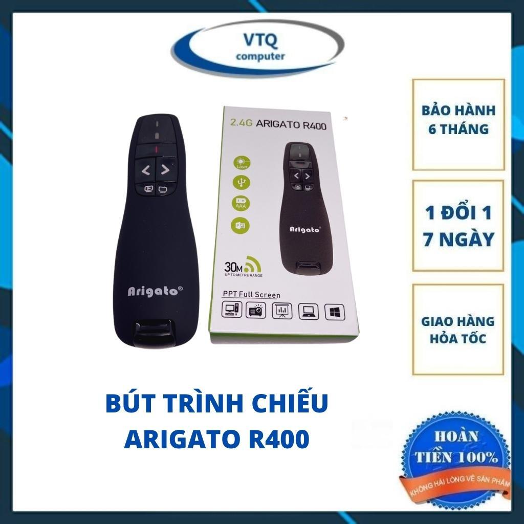 Bút trình chiếu R400,Bút thuyết trình chỉ laser điều khiển từ xa R400 2.4Ghz (có bao da) dùng khi th110uyết trình