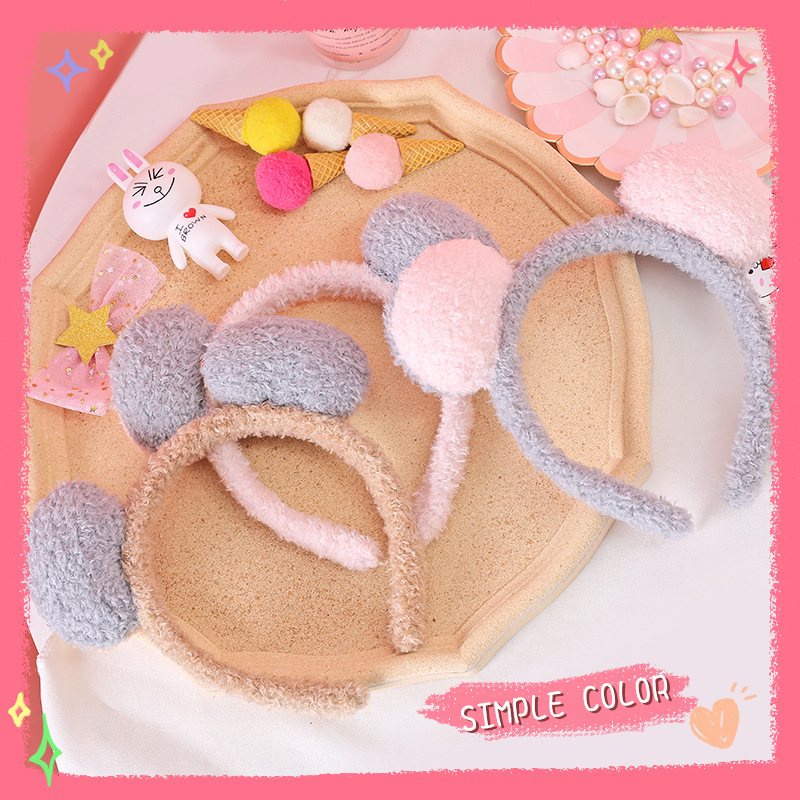 Cài Tóc Tai Gấu Pom Pom Siêu Cute