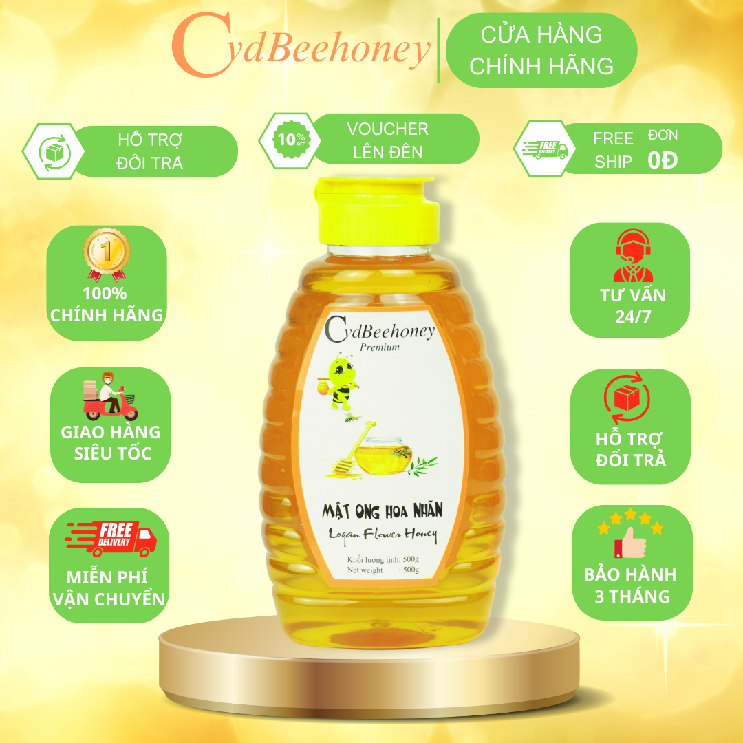 Mật ong hoa nhãn 500g Cvdbeehoney