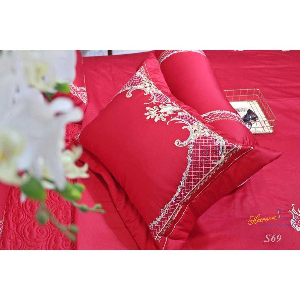 Trọn bộ chăn ga gối 7 món 100% solid cao cấp 4 mùa