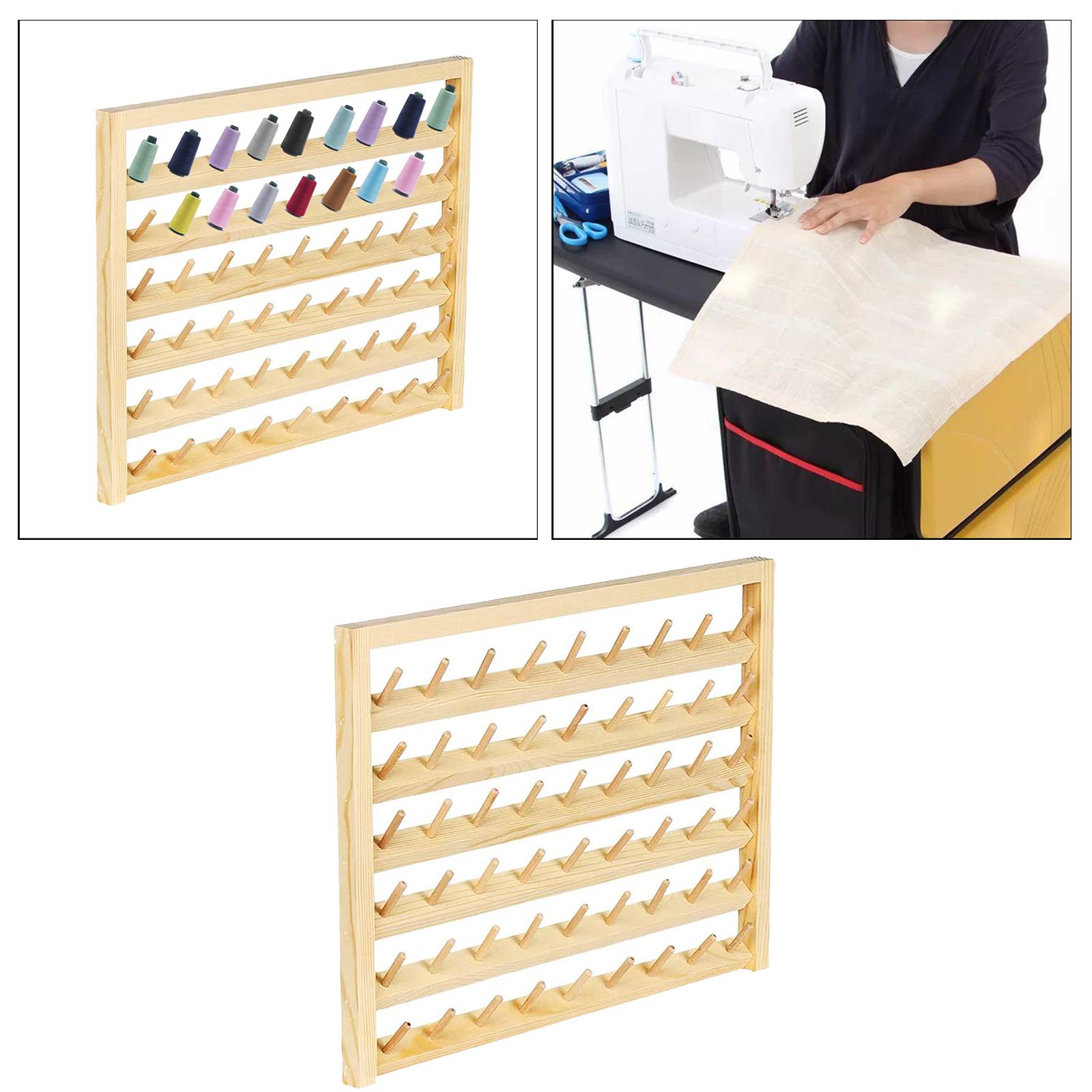 Wood Sewing Thread Stand Organizer Craft Embroidery Storage Rack Holder