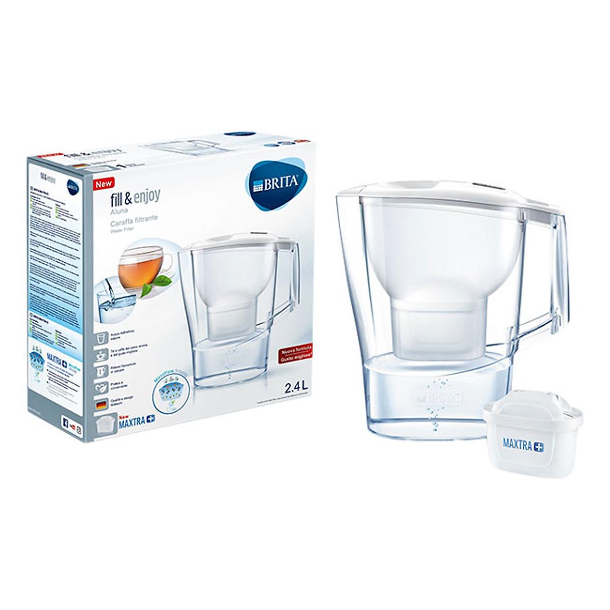 Bình Lọc Nước BRITA Aluna Cool White Loại Bỏ 99% Vi Khuẩn, Tạp Chất, Cặn Bẩn Trong Nước, Nhập Đức
