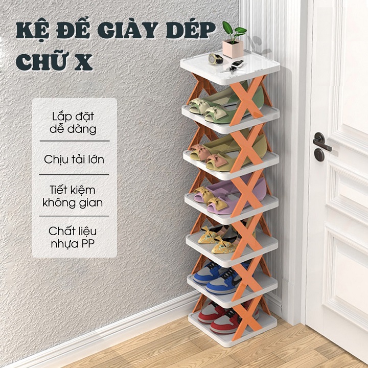 Kệ Để Giày Dép Trang Trí Decor Đa Năng Dễ Tháo Lắp 5  Tầng Hiện Đại Chất Liệu Nhựa PVC Cao Cấp