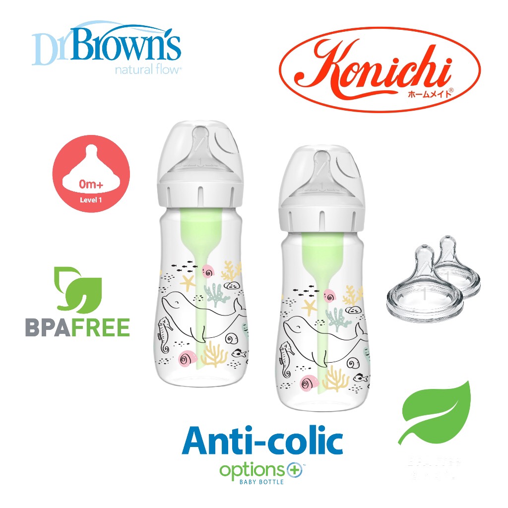 Bình sữa Dr.Brown's Options Plus cổ rộng 270ml