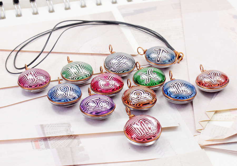 Dây chuyền 12 cung hoàng đạo Zodiac màu sắc tươi sáng 06647-M1