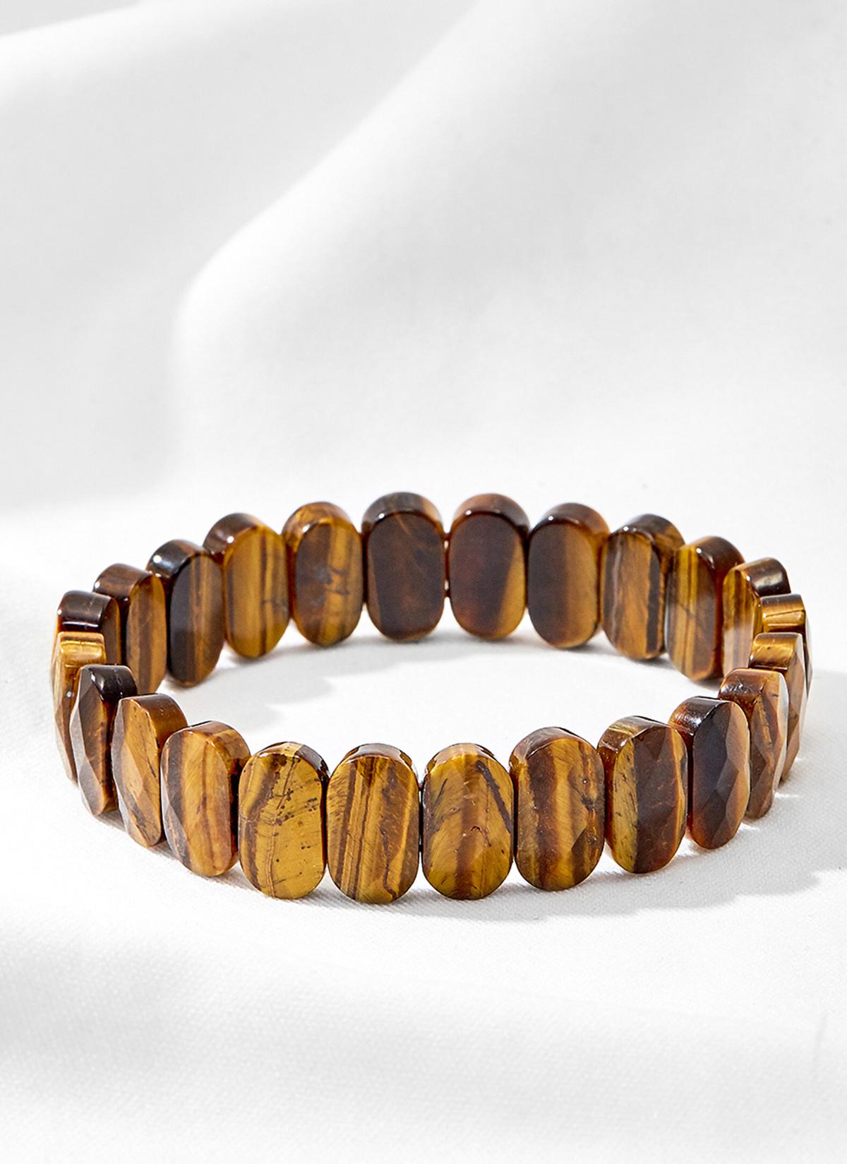 Vòng tay đá thạch anh mắt hổ bản oval 10x12mm - Ngọc Quý Gemstones