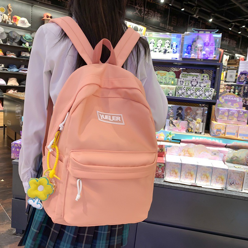 Balo nữ ulzzang Hàn Quốc, Balo nữ đi học phối màu cá tính năng động vải mềm mại