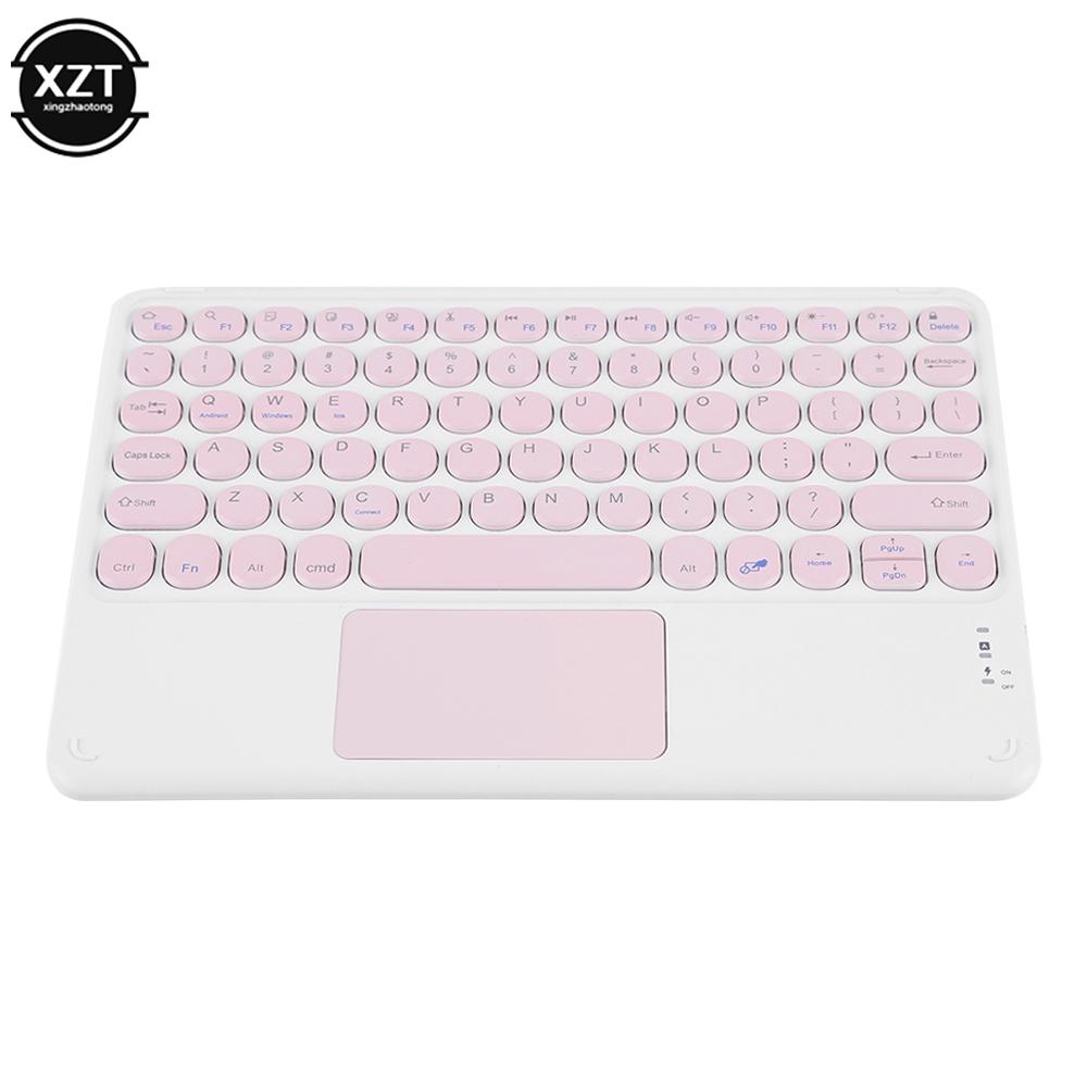 Bluetooth Không Dây-Tương Thích Bàn Phím Máy Tính Bảng Dành Cho IOS Ipad Android Nga/EN/RU Chìa Khóa Tròn Cảm Ứng Mini điện Thoại Bàn Phím Teclado
