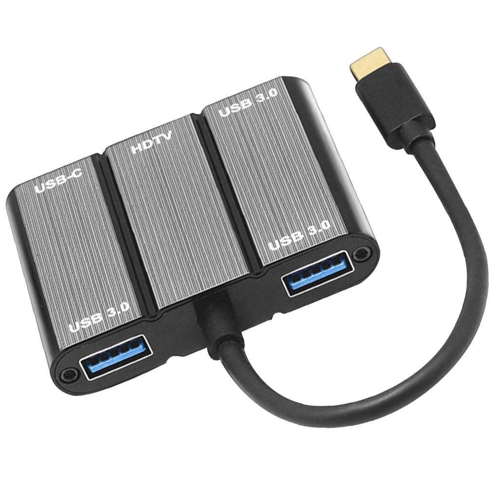 USB Multiport Hub Converter with 4K HDTV Output, 3 USB3.0 Ports, USB-