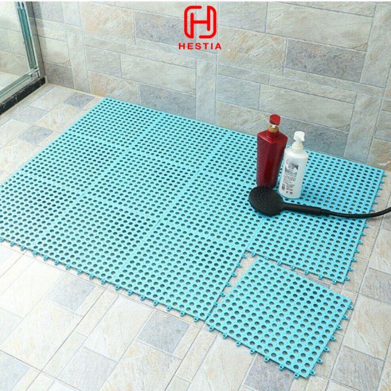 Thảm chống trượt nhà tắm bằng nhựa cao cấp, thảm nhựa nhà tắm màu trắng xám size 30 x 30cm nặng 200g siêu cấp