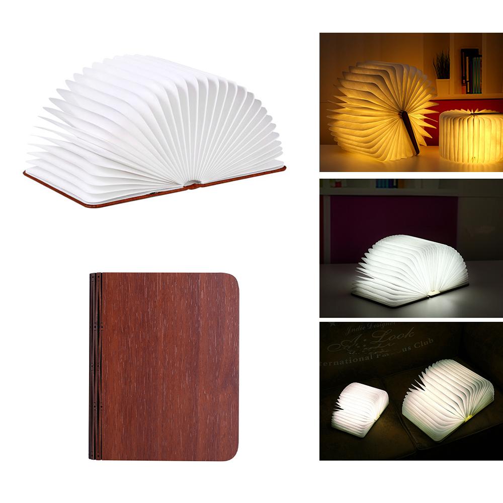 Đèn sách LED gấp để bàn di động thiết kế sáng tạo, hình dạng cuốn sách, sạc USB, 3 màu ánh sáng