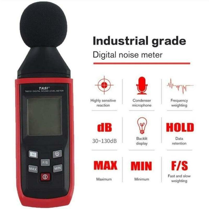 Các mảnh âm thanh kỹ thuật số 30 130dB Decibel Meter Track Trình ghi âm kỹ thuật số Công cụ chẩn đoán âm thanh tiếng ồn kỹ thuật số-205 55mm 30 mm