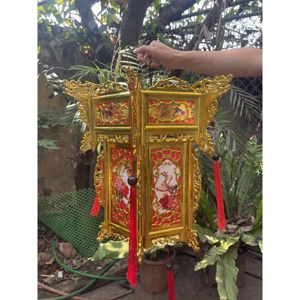 Đèn lồng vàng nhựa 2 tầng size 45cm