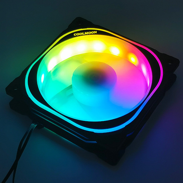 Bộ 1 quạt, Fan tản nhiệt case Coolmoon FS Led RGB - Hàng Nhập Khẩu