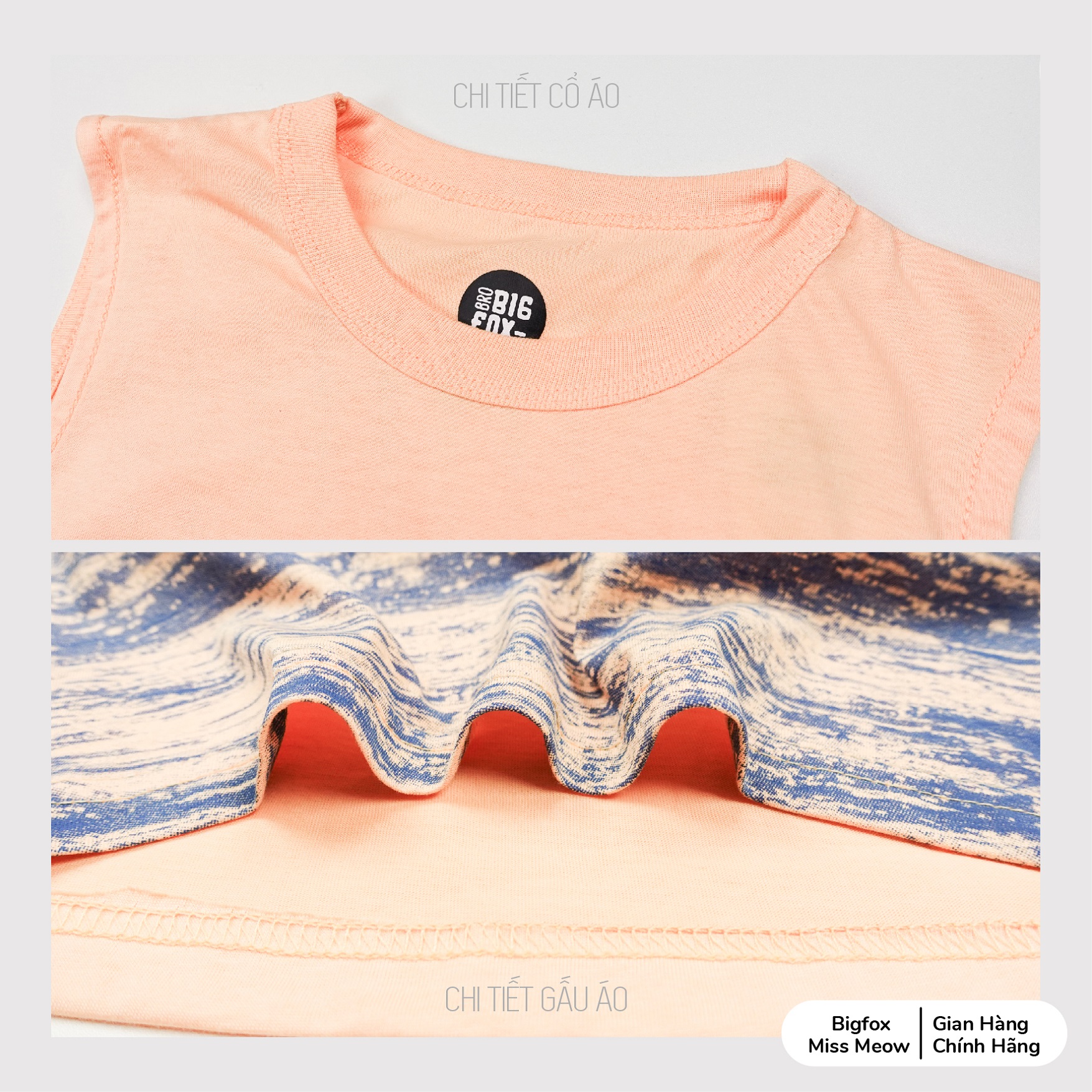 Bộ sát nách bé trai Bigfox Miss Meow mùa hè kiểu ba lỗ chất cotton in khủng long size đại 3,9,11 tuổi 25kg 40kg.1926