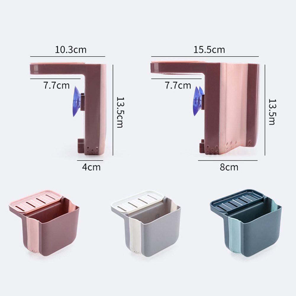 Rổ khay giỏ lọc gấp gọn K3 đựng rác đồ ăn thức ăn thừa treo bồn rửa bát rửa chén bằng nhựa gấp gọn thông minh