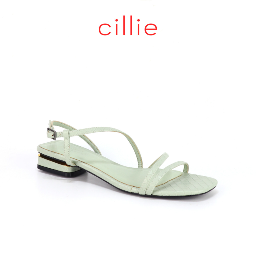 Giày sandal nữ mũi vuông quai dây thời trang du lịch đi chơi với màu pastel mới nhất gót phủ bạc cao 2cm Cillie 1160