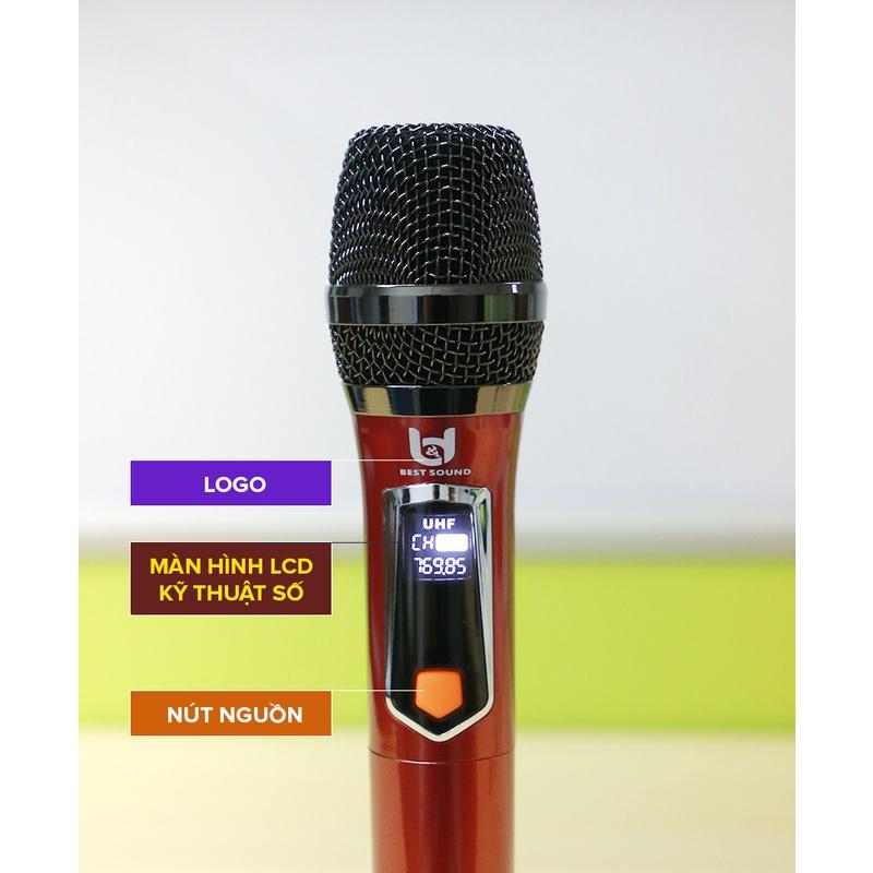 Micro Không Dây Pin Sạc W108, Mẫu Mới, chuyên dùng Karaoke cho Ampli, Loa Kéo, Sóng Mạnh, Hát Nhẹ