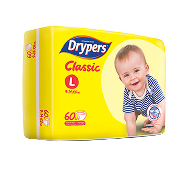 Tã dán trẻ em Drypers Classic L 60 miếng (9 - 14kg)