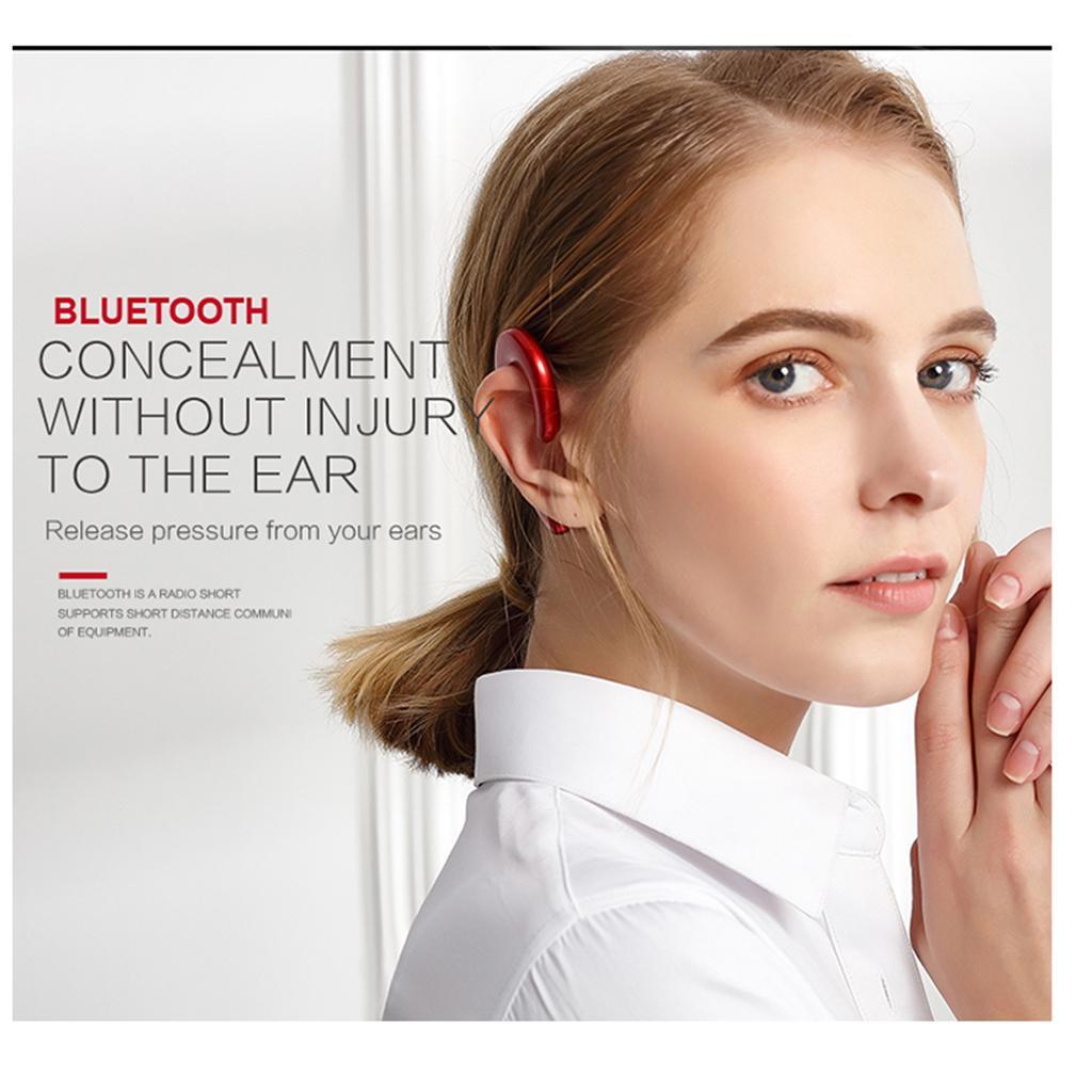 Mini Wireless Bluetooth Stereo Headset Ear-hook Earphone Non Earplugs Black